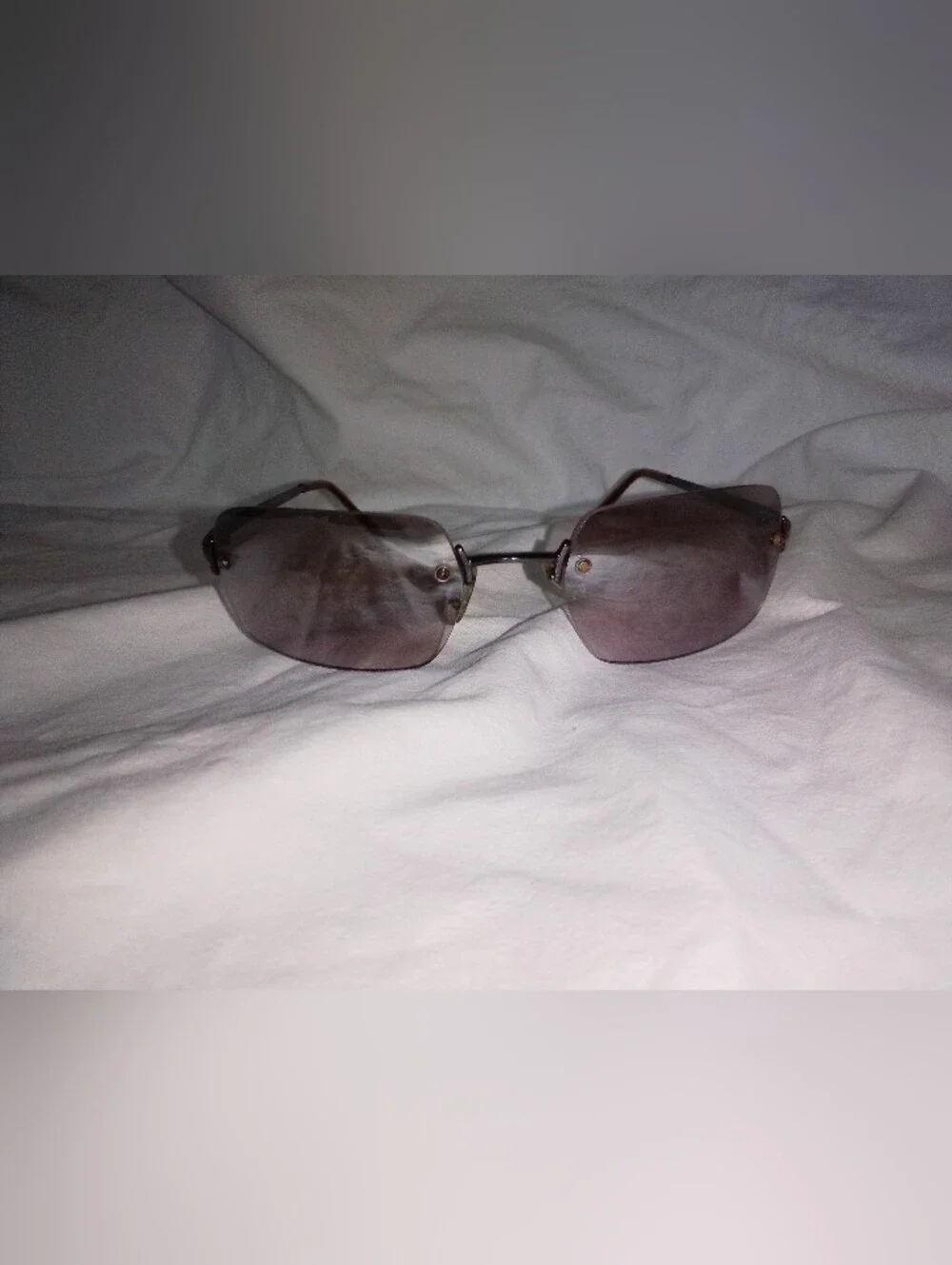 Designer Frameless Sunglasses Reflective Coating Brown Fade Lens